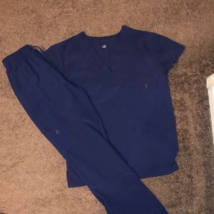 Dark Navy Blue scrubs - Complete Set (2xshirts and 2x pants)!